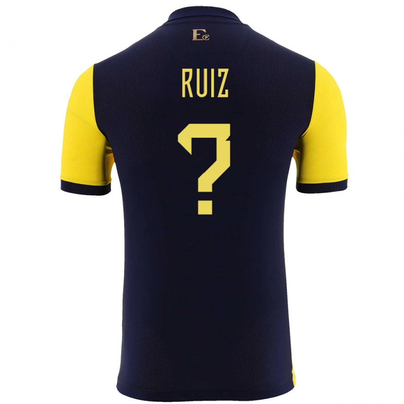 Danxen Hombre Camiseta Ecuador Elkin Ruiz #0 Amarillo 1ª Equipación 24-26 La Camisa México