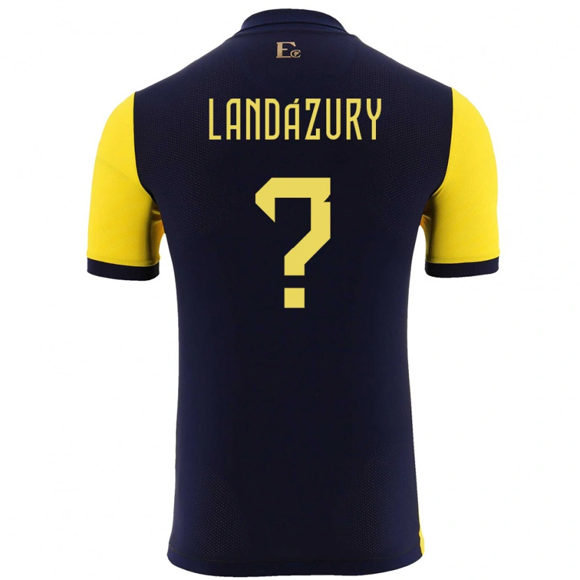 Danxen Hombre Camiseta Ecuador Jackson Landázury #0 Amarillo 1ª Equipación 24-26 La Camisa México