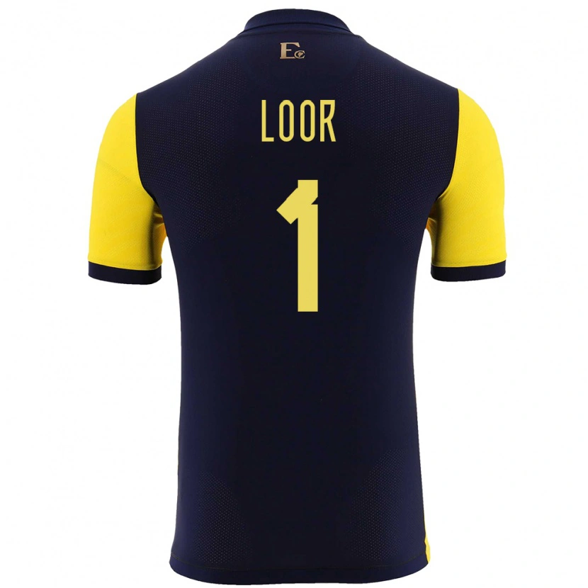 Danxen Hombre Camiseta Ecuador Cristhian Loor #1 Amarillo 1ª Equipación 24-26 La Camisa México