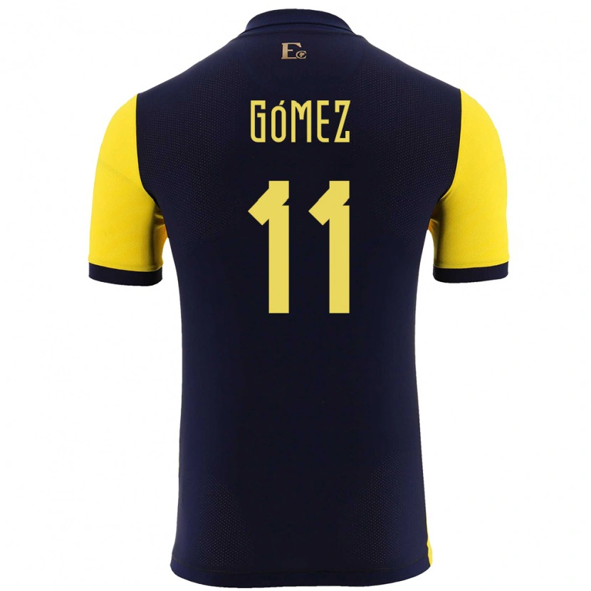 Danxen Hombre Camiseta Ecuador Jandry Gómez #11 Amarillo 1ª Equipación 24-26 La Camisa México