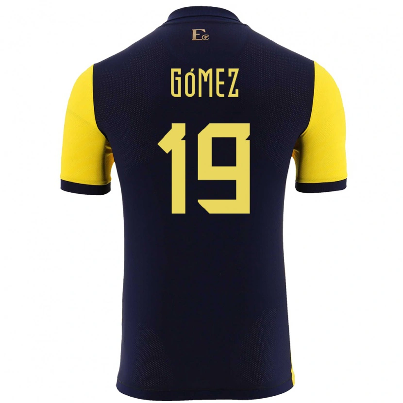 Danxen Hombre Camiseta Ecuador Aníbal Gómez #19 Amarillo 1ª Equipación 24-26 La Camisa México