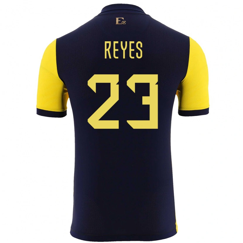 Danxen Hombre Camiseta Ecuador Maikel Reyes #23 Amarillo 1ª Equipación 24-26 La Camisa México