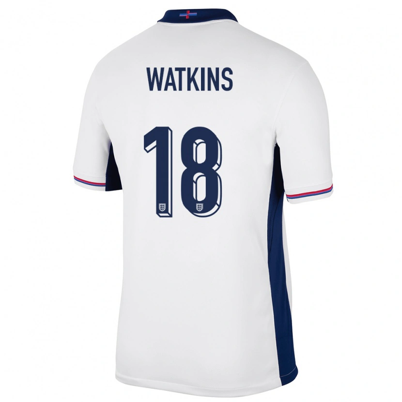 Danxen Hombre Camiseta Inglaterra Ollie Watkins #18 Blanco 1ª Equipación 24-26 La Camisa México