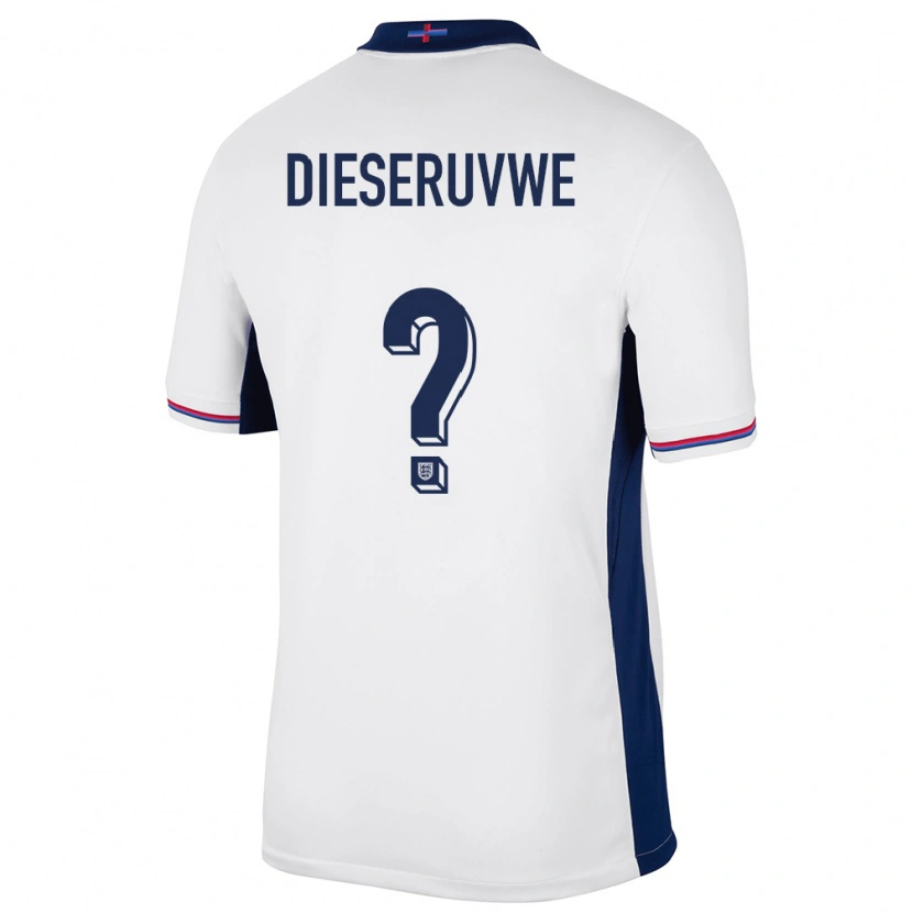 Danxen Hombre Camiseta Inglaterra Emmanuel Dieseruvwe #0 Blanco 1ª Equipación 24-26 La Camisa México