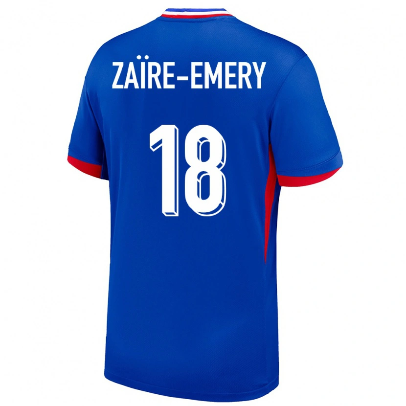 Danxen Hombre Camiseta Francia Warren Zaïre-Emery #18 Azul 1ª Equipación 24-26 La Camisa México