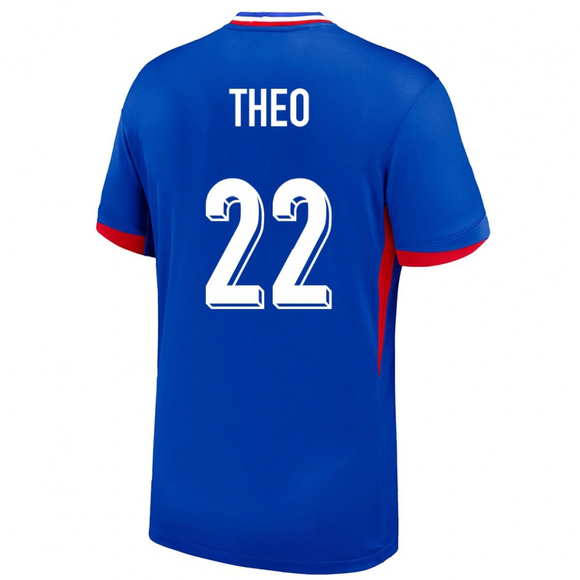 Danxen Hombre Camiseta Francia Theo Hernández #22 Azul 1ª Equipación 24-26 La Camisa México