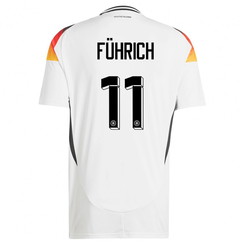 Danxen Hombre Camiseta Alemania Chris Führich #11 Blanco 1ª Equipación 24-26 La Camisa México