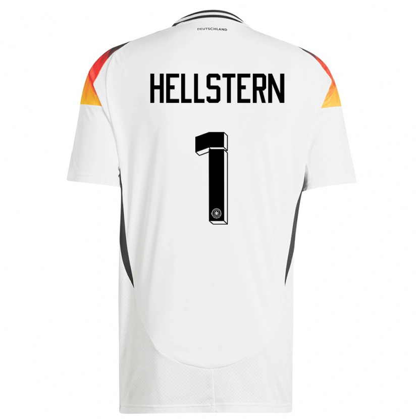 Danxen Hombre Camiseta Alemania Florian Hellstern #1 Blanco 1ª Equipación 24-26 La Camisa México