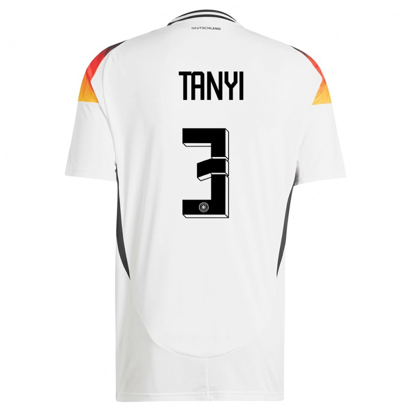 Danxen Hombre Camiseta Alemania Paul Tanyi #3 Blanco 1ª Equipación 24-26 La Camisa México