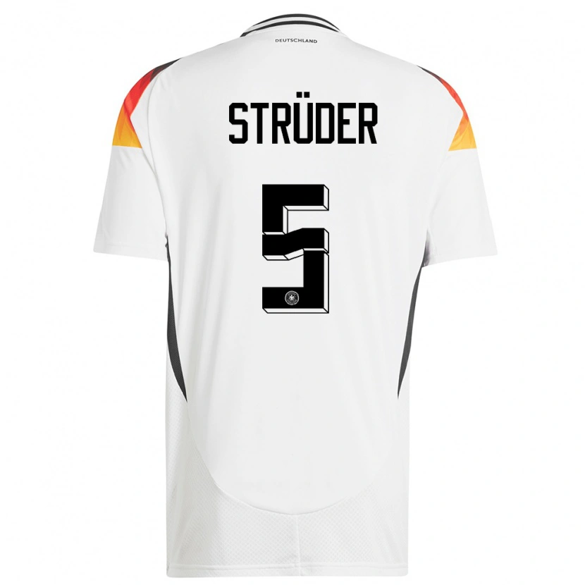 Danxen Hombre Camiseta Alemania Mika Strüder #5 Blanco 1ª Equipación 24-26 La Camisa México