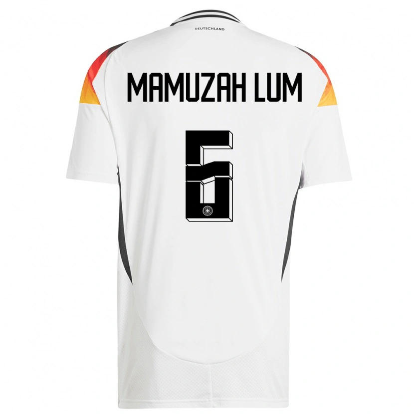 Danxen Hombre Camiseta Alemania Boris Mamuzah Lum #6 Blanco 1ª Equipación 24-26 La Camisa México