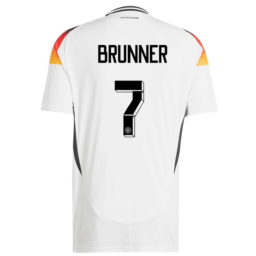 Danxen Hombre Camiseta Alemania Paris Brunner #7 Blanco 1ª Equipación 24-26 La Camisa México