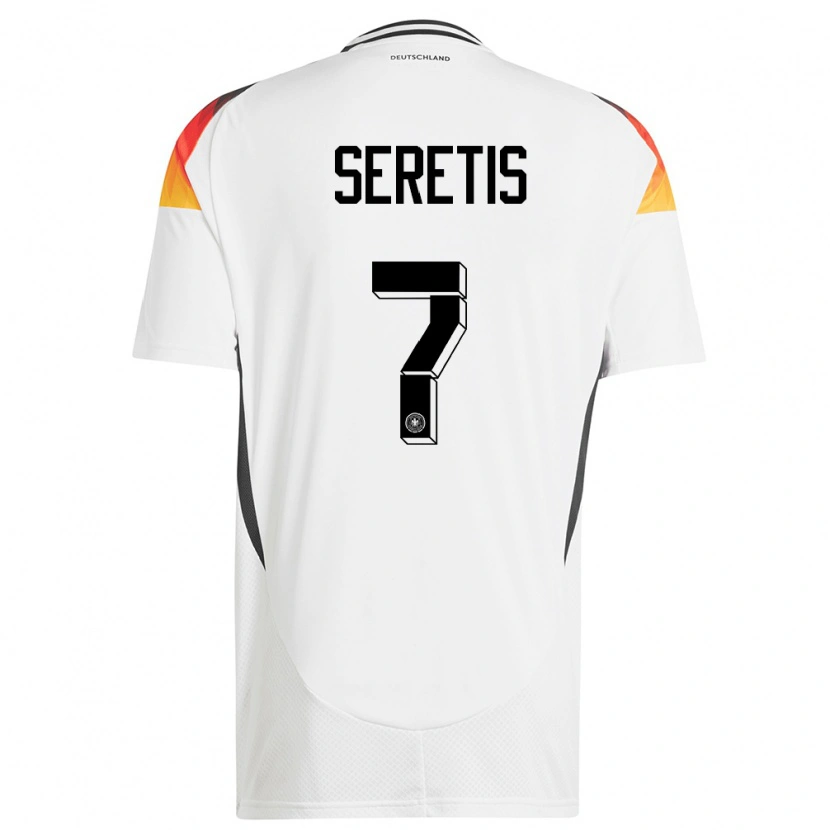Danxen Hombre Camiseta Alemania Isaiah Seretis #7 Blanco 1ª Equipación 24-26 La Camisa México