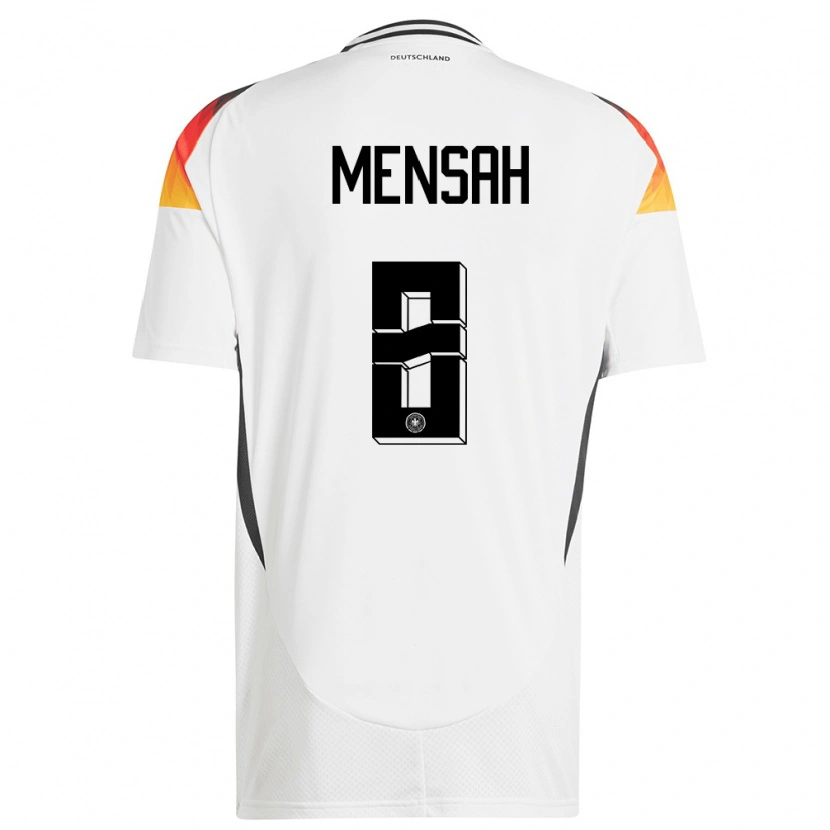 Danxen Hombre Camiseta Alemania Naba Mensah #8 Blanco 1ª Equipación 24-26 La Camisa México