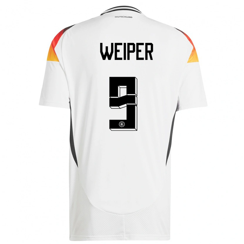 Danxen Hombre Camiseta Alemania Nelson Weiper #9 Blanco 1ª Equipación 24-26 La Camisa México