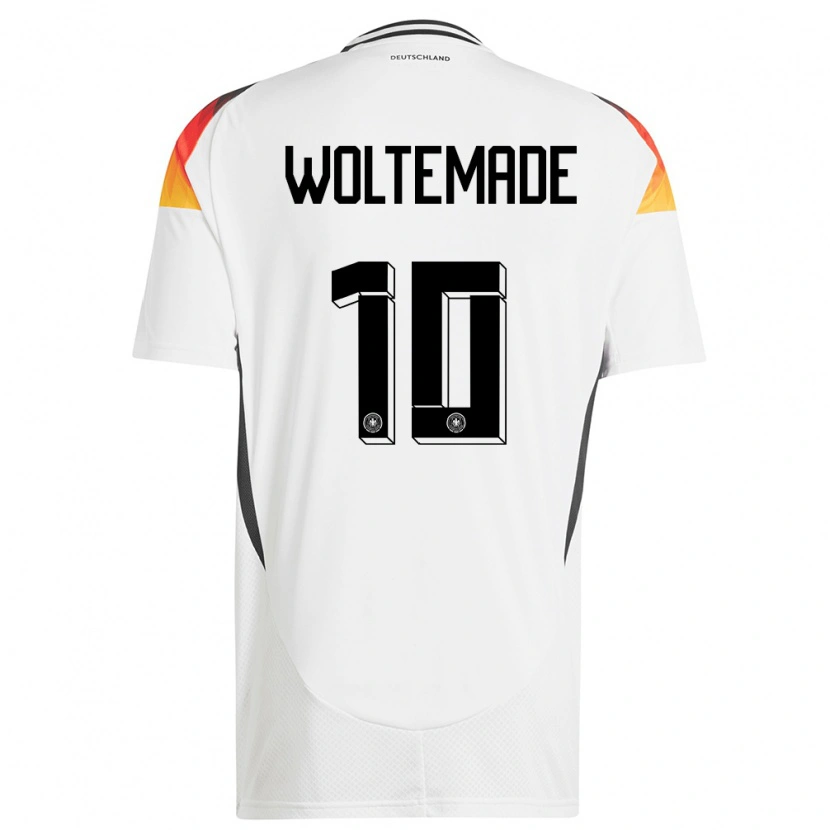 Danxen Hombre Camiseta Alemania Nick Woltemade #10 Blanco 1ª Equipación 24-26 La Camisa México