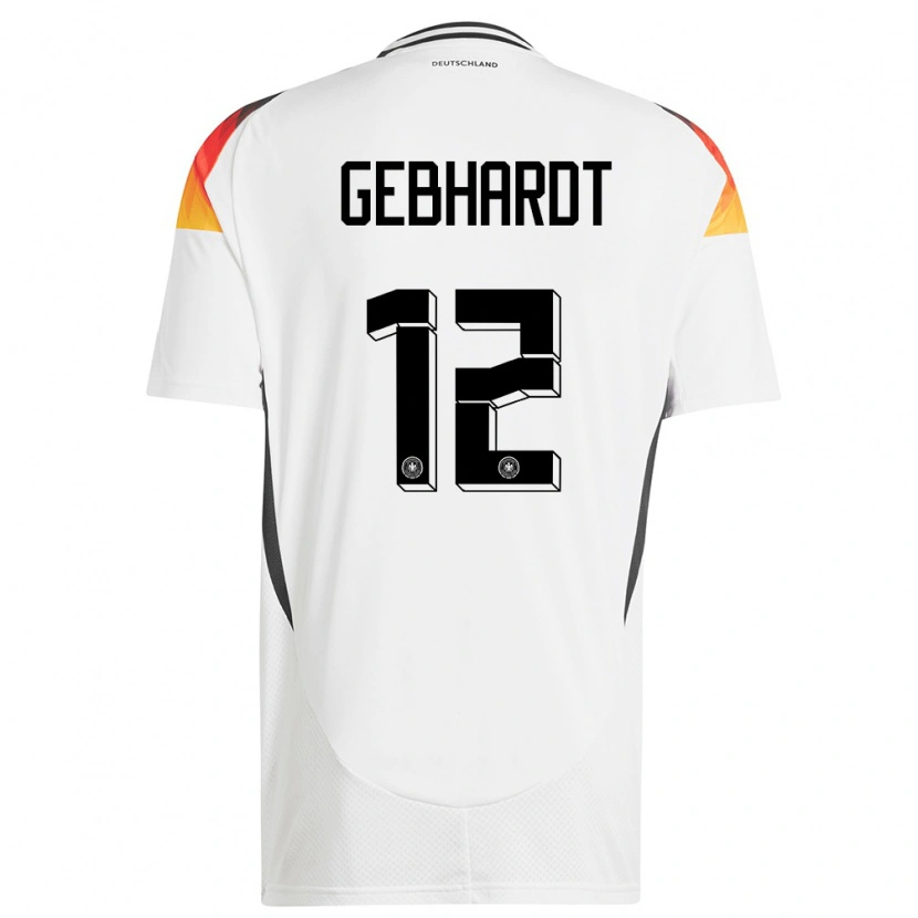 Danxen Hombre Camiseta Alemania Felix Gebhardt #12 Blanco 1ª Equipación 24-26 La Camisa México