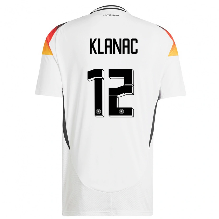 Danxen Hombre Camiseta Alemania Leon Klanac #12 Blanco 1ª Equipación 24-26 La Camisa México