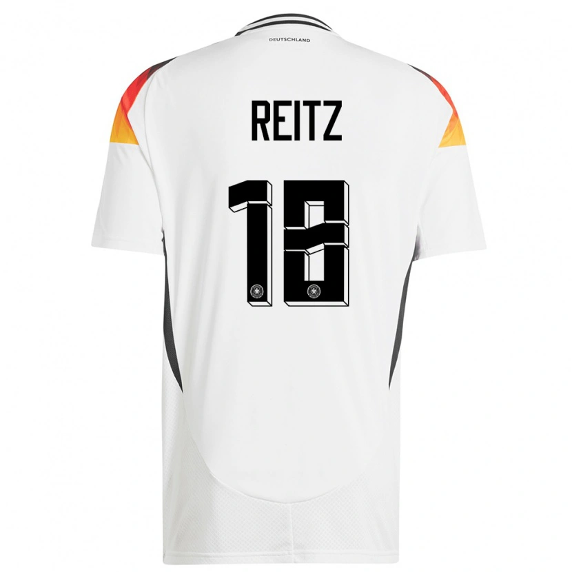 Danxen Hombre Camiseta Alemania Rocco Reitz #18 Blanco 1ª Equipación 24-26 La Camisa México