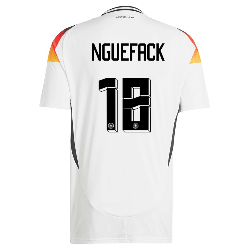 Danxen Hombre Camiseta Alemania Mathieu Nguefack #18 Blanco 1ª Equipación 24-26 La Camisa México