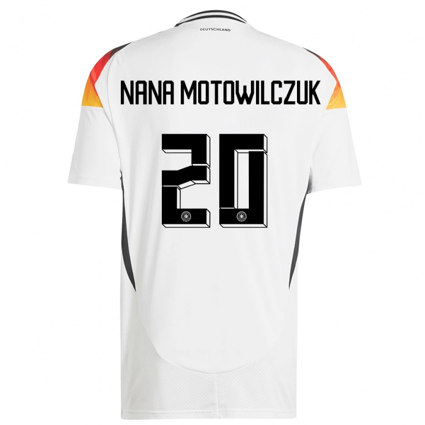 Danxen Hombre Camiseta Alemania Kevin Nana Motowilczuk #20 Blanco 1ª Equipación 24-26 La Camisa México