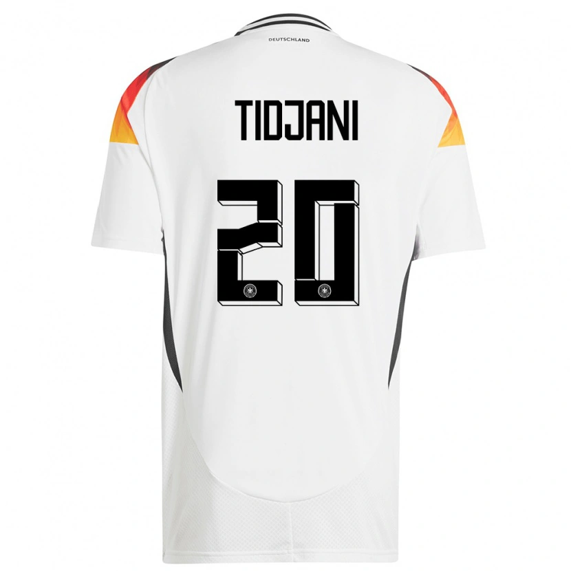 Danxen Hombre Camiseta Alemania Nouh Tidjani #20 Blanco 1ª Equipación 24-26 La Camisa México