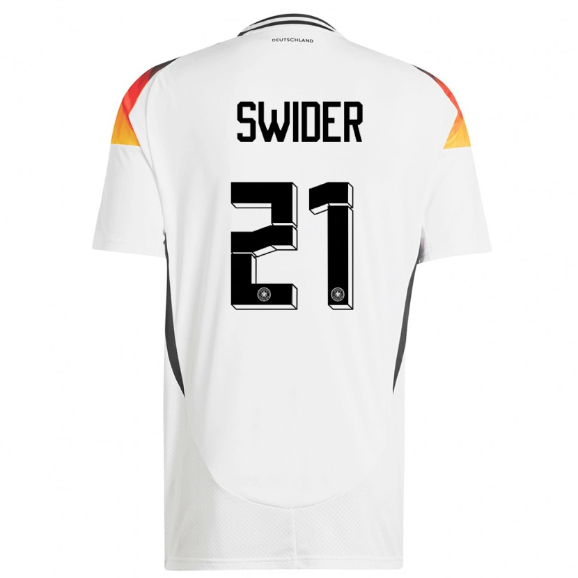 Danxen Hombre Camiseta Alemania Niklas Swider #21 Blanco 1ª Equipación 24-26 La Camisa México