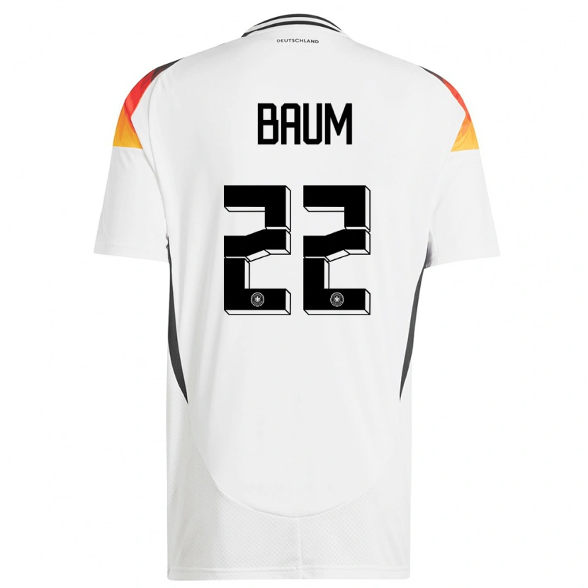 Danxen Hombre Camiseta Alemania Elias Baum #22 Blanco 1ª Equipación 24-26 La Camisa México