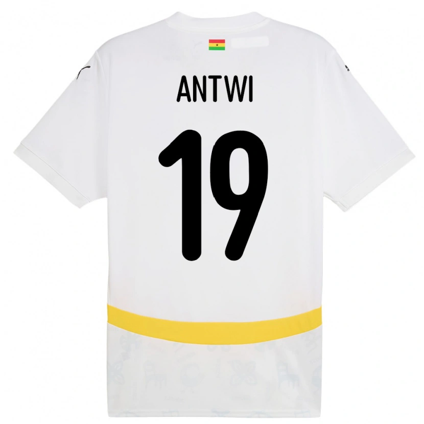 Danxen Hombre Camiseta Ghana Emmanuel Antwi #19 Blanco 1ª Equipación 24-26 La Camisa México