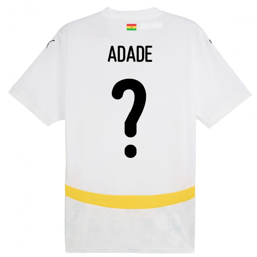 Danxen Hombre Camiseta Ghana Ebenezer Adade #0 Blanco 1ª Equipación 24-26 La Camisa México