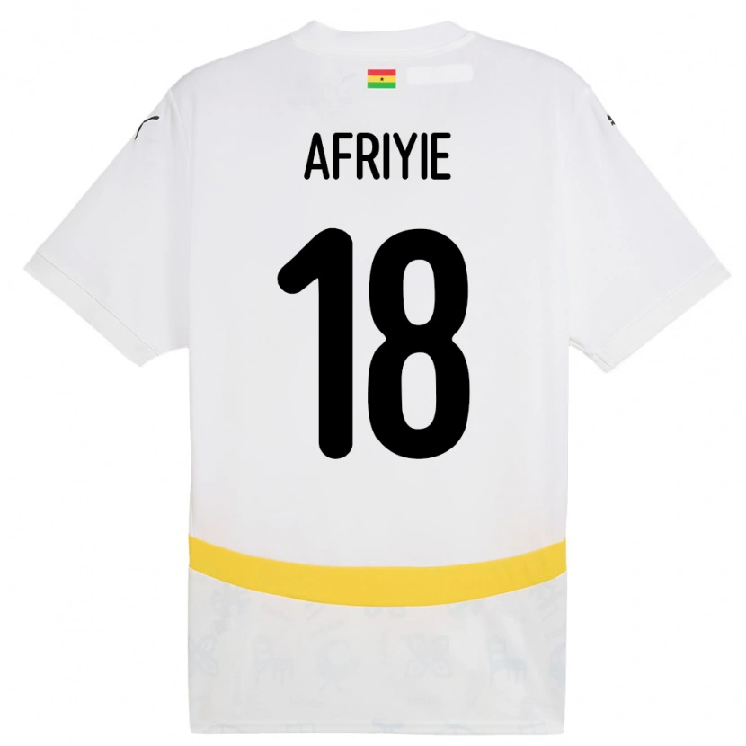 Danxen Hombre Camiseta Ghana Daniel Afriyie #18 Blanco 1ª Equipación 24-26 La Camisa México