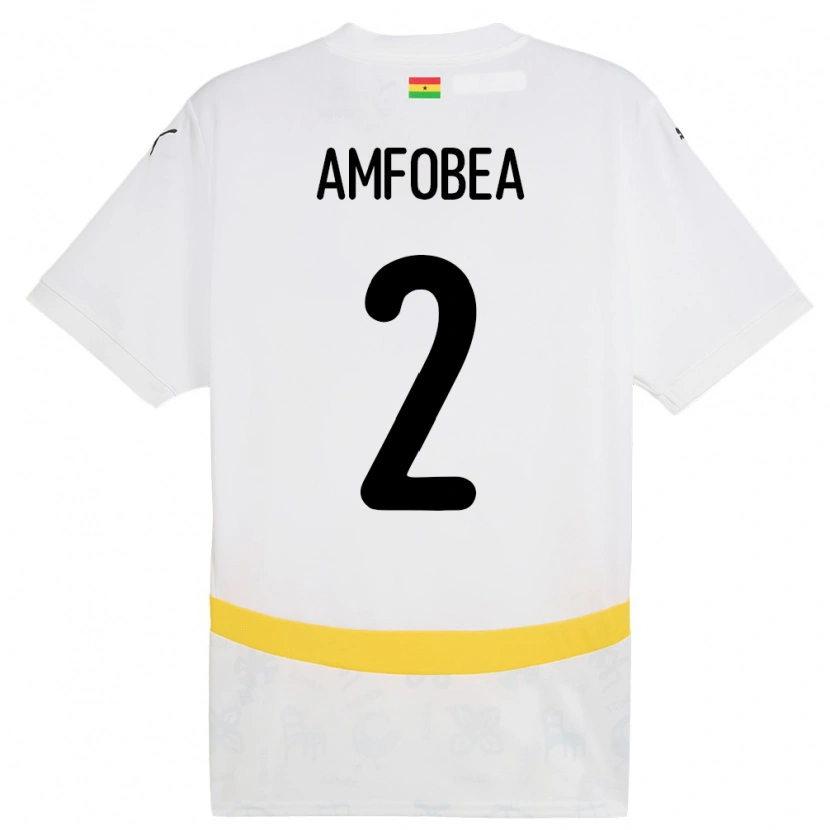 Danxen Hombre Camiseta Ghana Gladys Amfobea #2 Blanco 1ª Equipación 24-26 La Camisa México