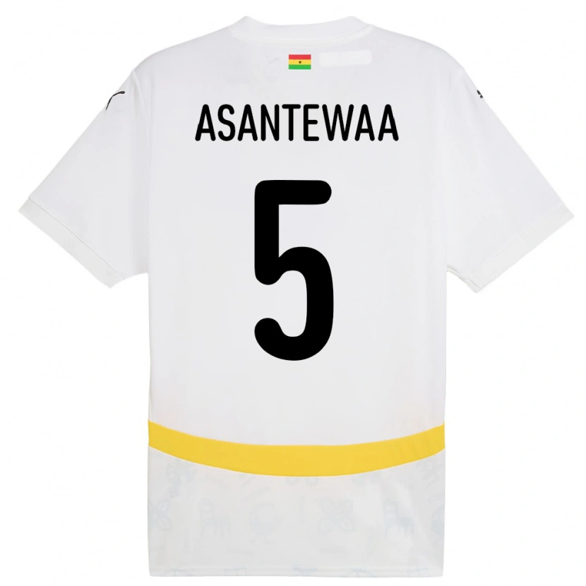 Danxen Hombre Camiseta Ghana Grace Asantewaa #5 Blanco 1ª Equipación 24-26 La Camisa México