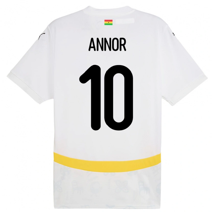 Danxen Hombre Camiseta Ghana Emmanuel Annor #10 Blanco 1ª Equipación 24-26 La Camisa México