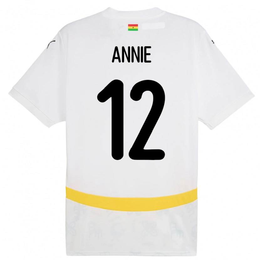 Danxen Hombre Camiseta Ghana Henrietta Annie #12 Blanco 1ª Equipación 24-26 La Camisa México