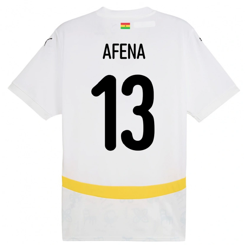 Danxen Hombre Camiseta Ghana Felix Afena-Gyan #13 Blanco 1ª Equipación 24-26 La Camisa México