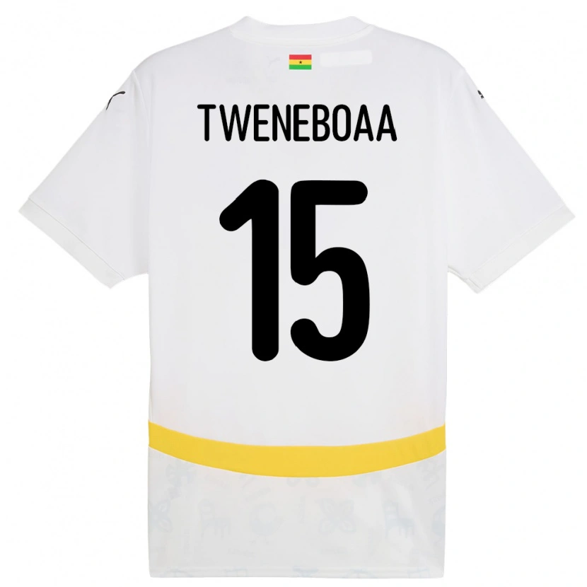 Danxen Hombre Camiseta Ghana Justice Tweneboaa #15 Blanco 1ª Equipación 24-26 La Camisa México