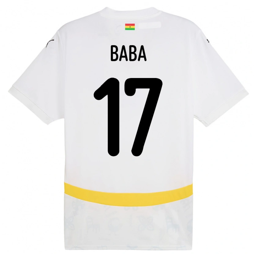 Danxen Hombre Camiseta Ghana Abdul-Rahman Baba #17 Blanco 1ª Equipación 24-26 La Camisa México
