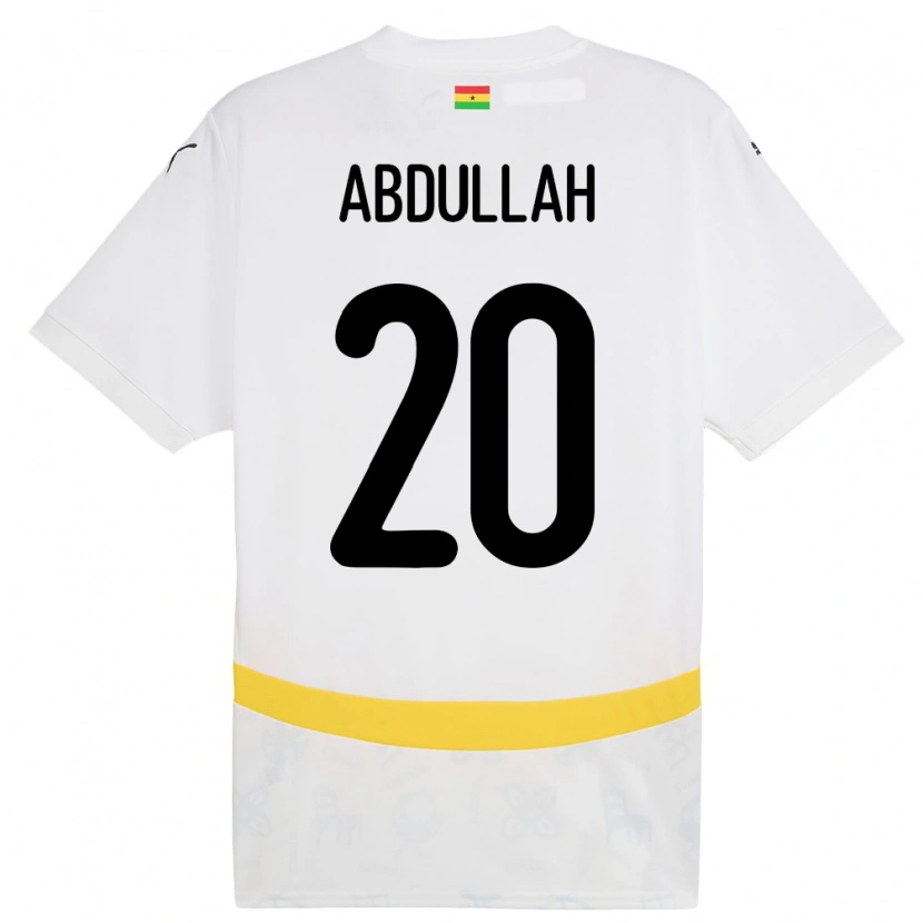 Danxen Hombre Camiseta Ghana Razak Abdullah #20 Blanco 1ª Equipación 24-26 La Camisa México