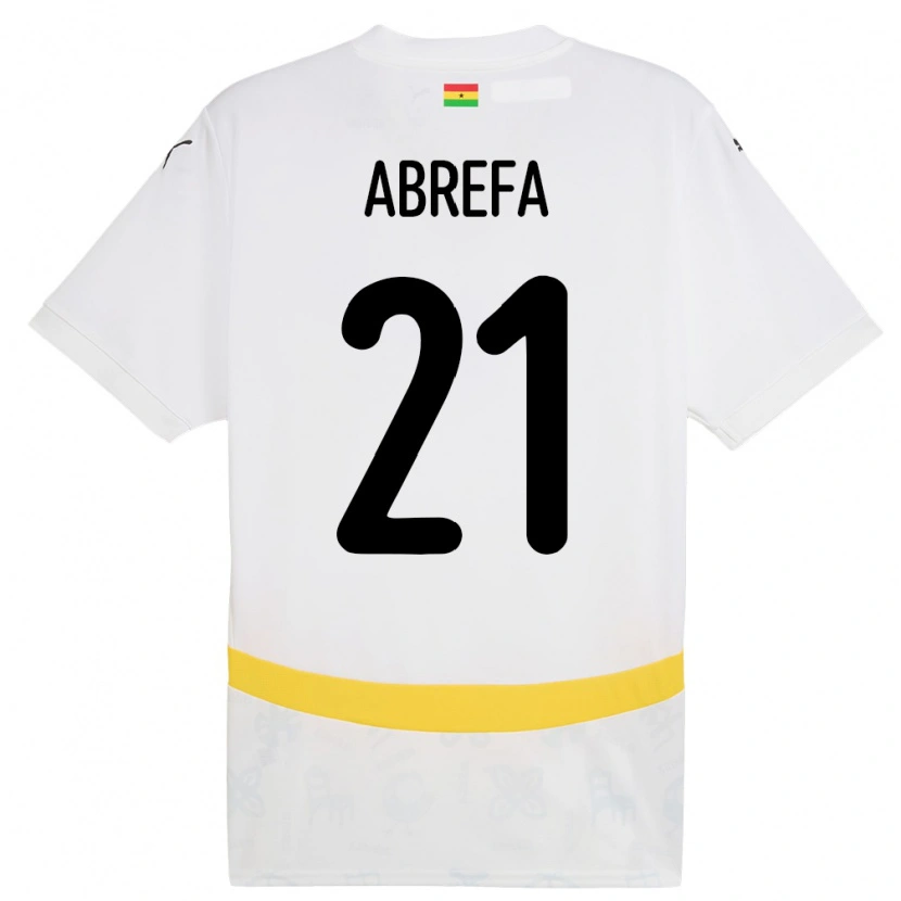 Danxen Hombre Camiseta Ghana Kelvin Abrefa #21 Blanco 1ª Equipación 24-26 La Camisa México