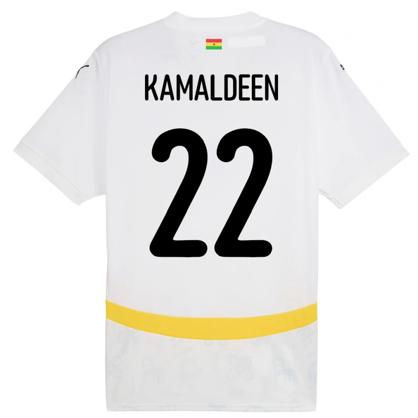 Danxen Hombre Camiseta Ghana Kamaldeen Sulemana #22 Blanco 1ª Equipación 24-26 La Camisa México