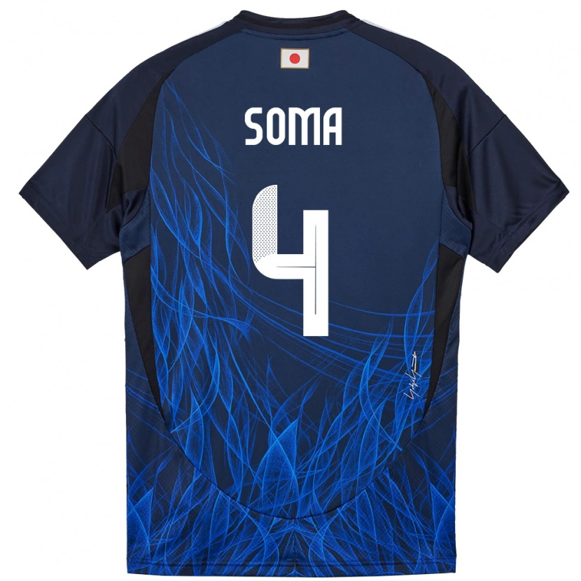 Danxen Hombre Camiseta Japón Rikuto Soma #4 Azul Oscuro 1ª Equipación 24-26 La Camisa México