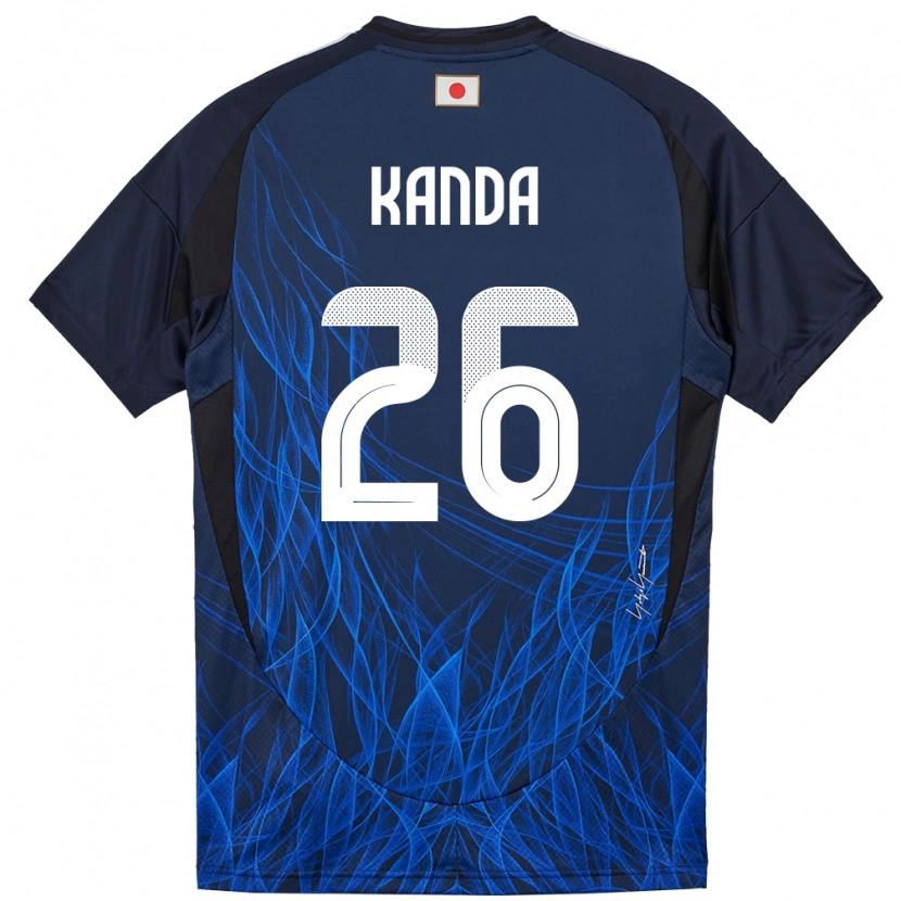 Danxen Hombre Camiseta Japón Hiroto Kanda #26 Azul Oscuro 1ª Equipación 24-26 La Camisa México