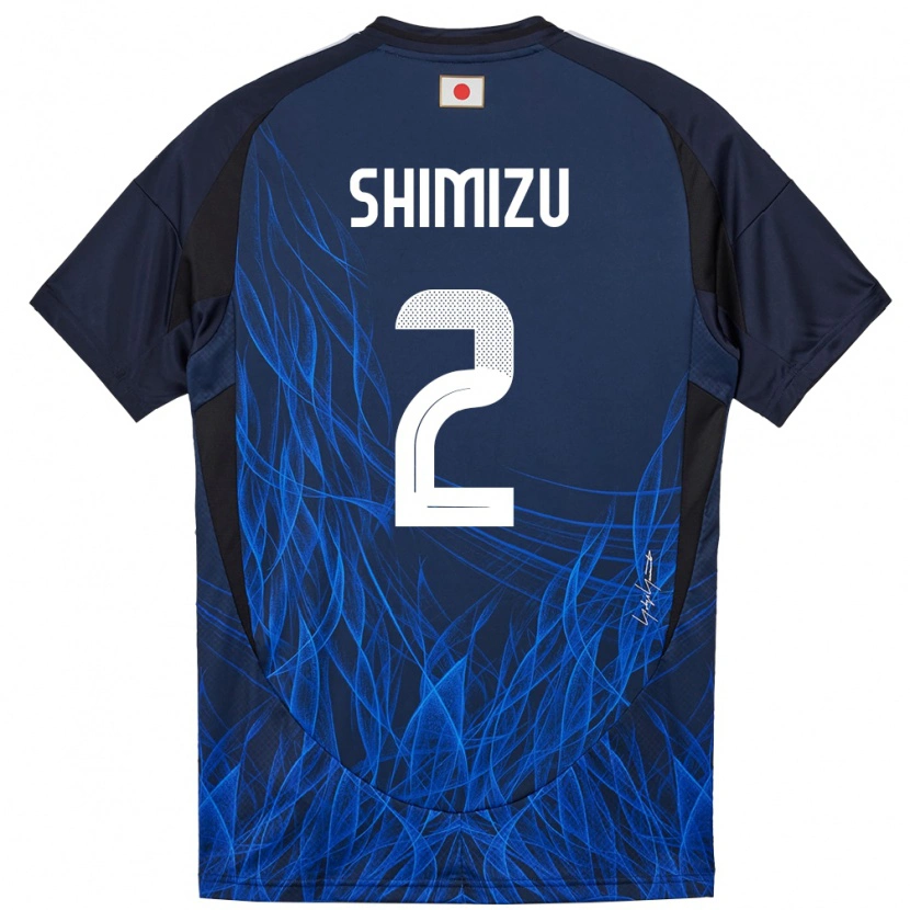 Danxen Hombre Camiseta Japón Risa Shimizu #2 Azul Oscuro 1ª Equipación 24-26 La Camisa México