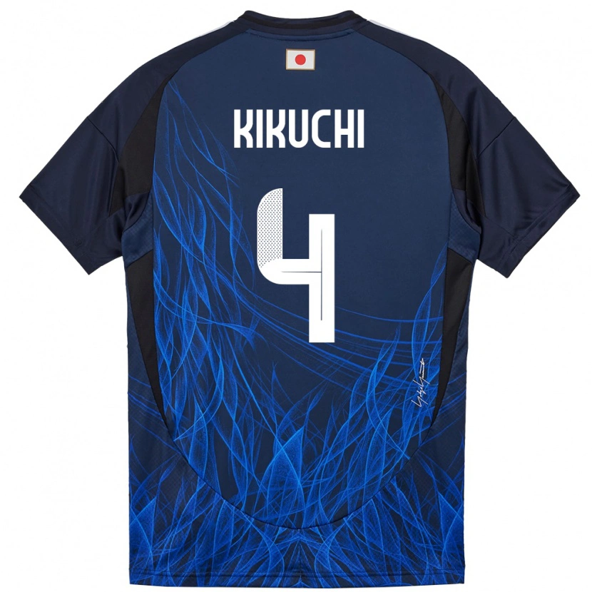 Danxen Hombre Camiseta Japón Shuta Kikuchi #4 Azul Oscuro 1ª Equipación 24-26 La Camisa México