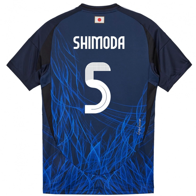 Danxen Hombre Camiseta Japón Yoshihiro Shimoda #5 Azul Oscuro 1ª Equipación 24-26 La Camisa México