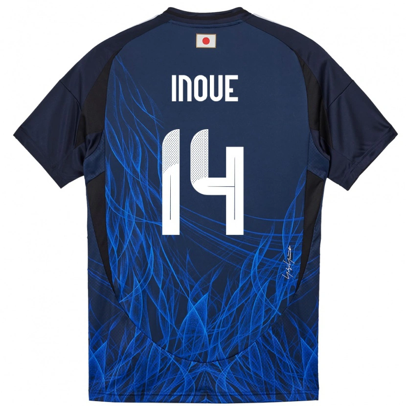 Danxen Hombre Camiseta Japón Ayaka Inoue #14 Azul Oscuro 1ª Equipación 24-26 La Camisa México