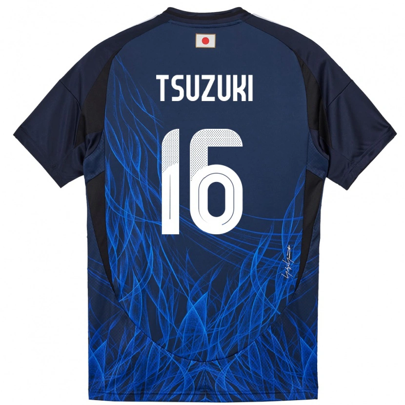 Danxen Hombre Camiseta Japón Shunta Tsuzuki #16 Azul Oscuro 1ª Equipación 24-26 La Camisa México
