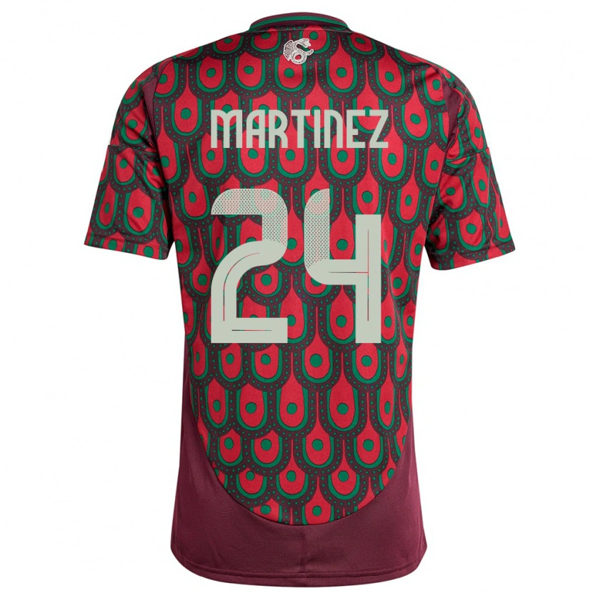 Danxen Hombre Camiseta México Guillermo Martínez #24 Granate 1ª Equipación 24-26 La Camisa México