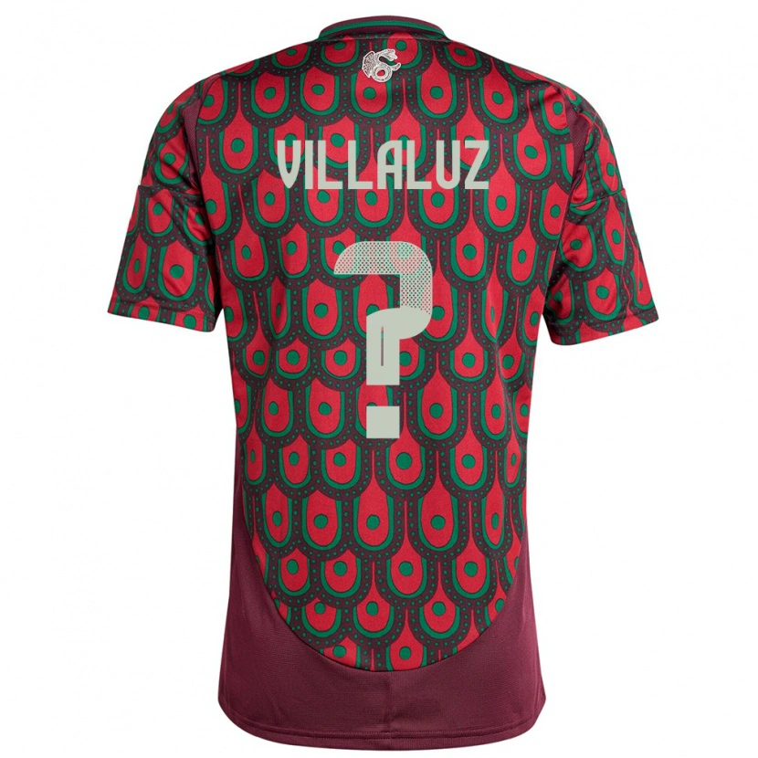 Danxen Hombre Camiseta México César Villaluz #0 Granate 1ª Equipación 24-26 La Camisa México